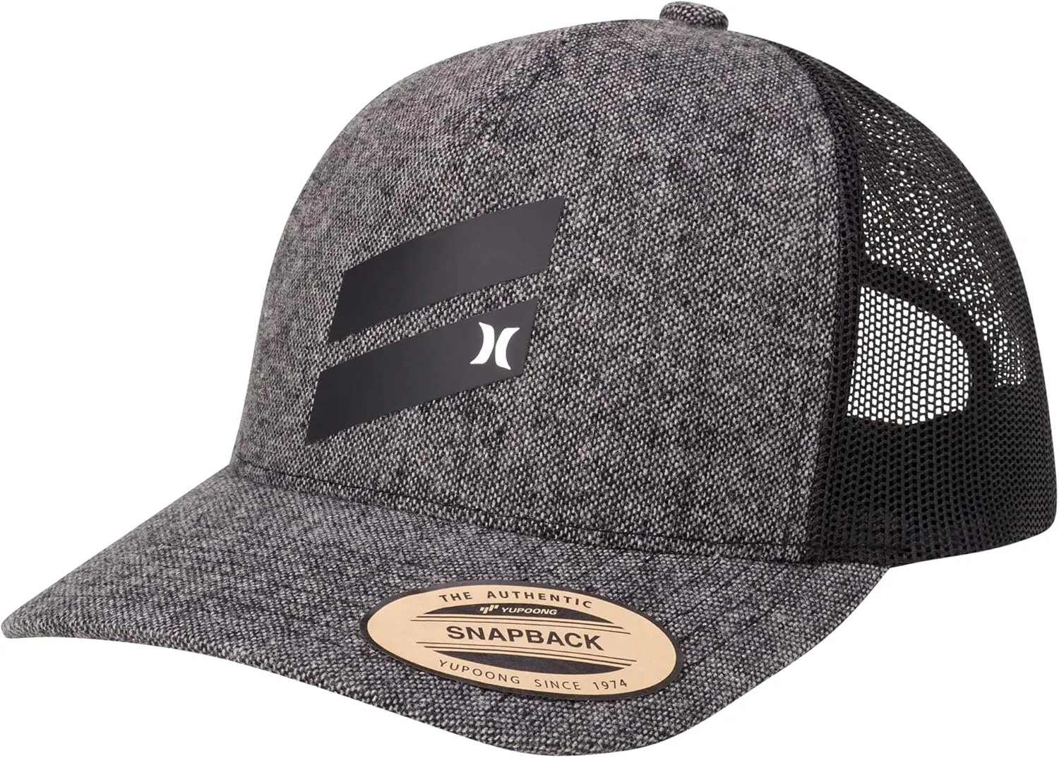 Hurley Men's Trucker Hat - Lightweight Breathable Poly Mesh Back Curved Bill Baseball Cap with Adjustable Snap Closure