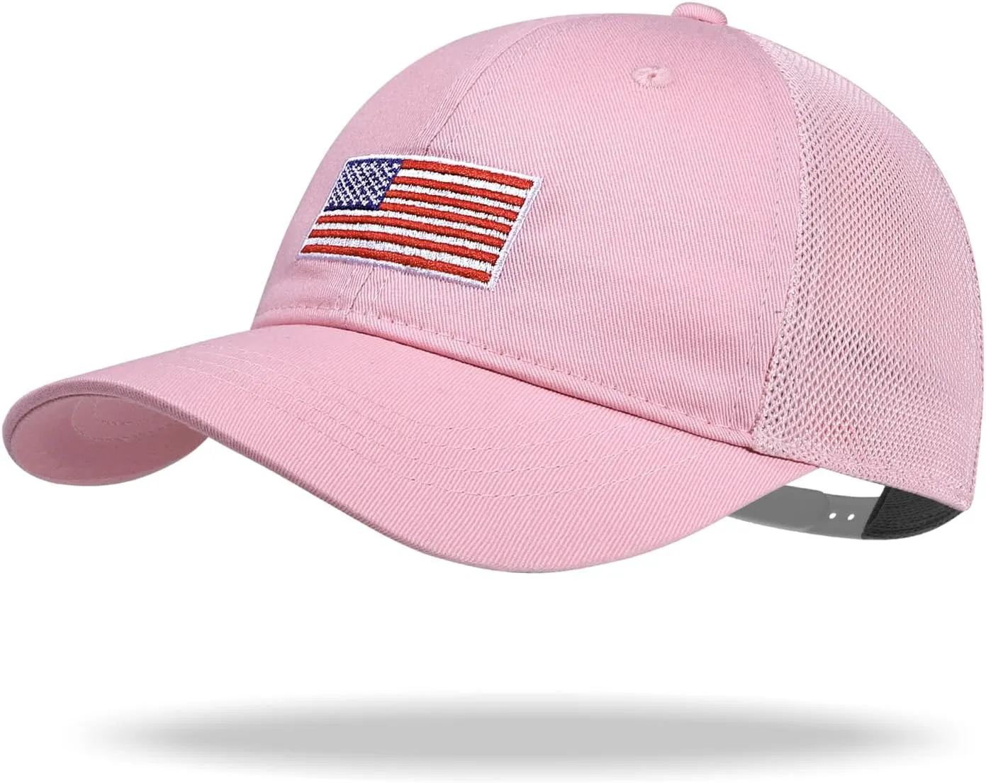 Kids American Flag Baseball Cap Boys Girls Mesh Baseball Hat, Toddler Embroidery Trucker Hat for Age 3-14 Years