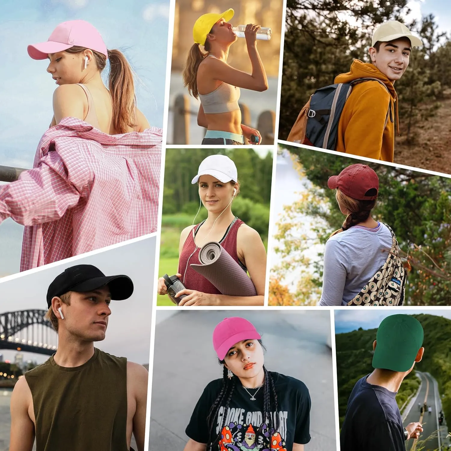 Komorebi Baseball Cap Women Men Vintage Washed Distressed Hats Adjusted Cotton Dad Hat Adjustable Trucker Headwear