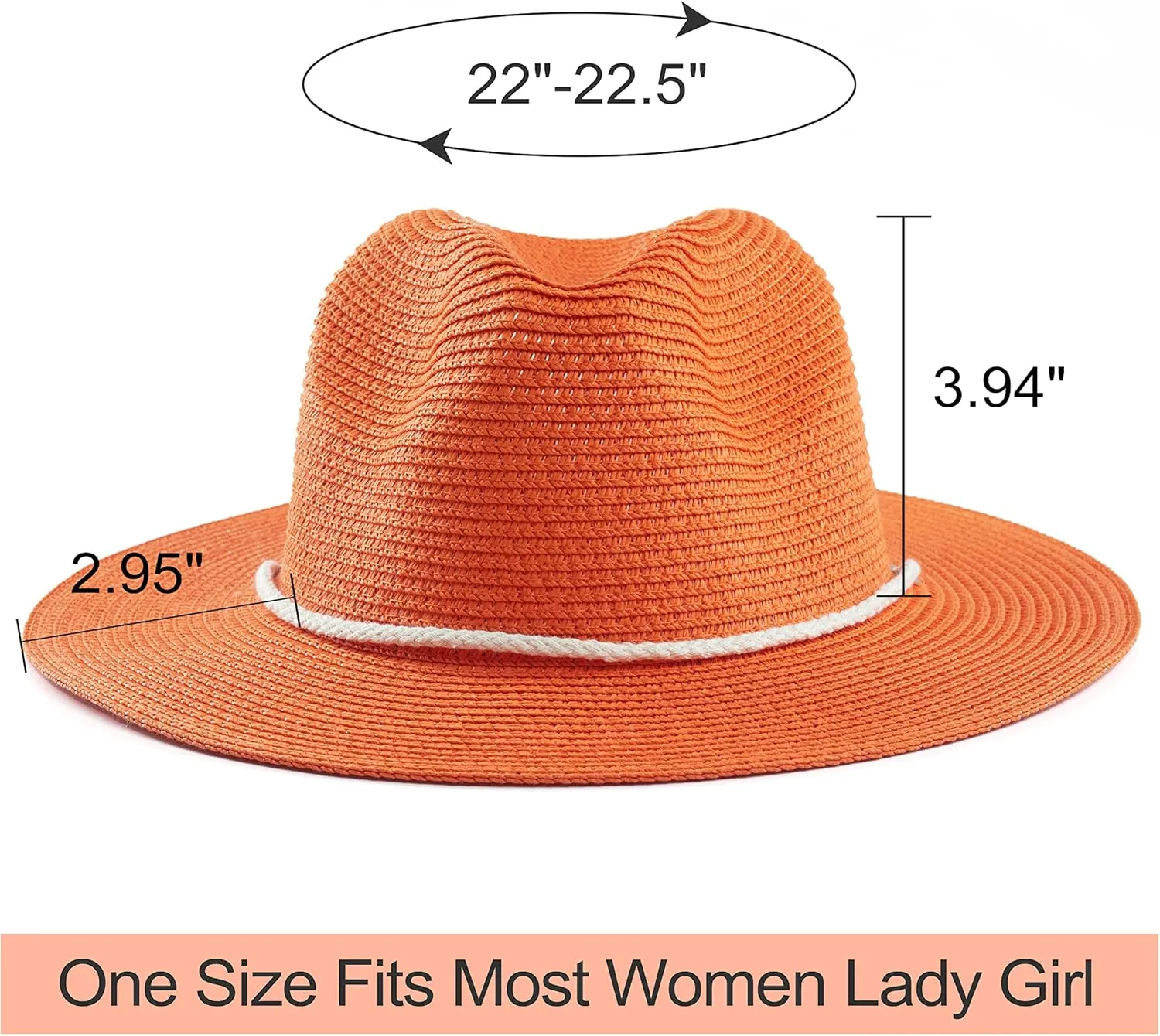 Koreshion Women Straw Fedora Hat Summer Panama Beach Sun Hats UV UPF50  Cap
