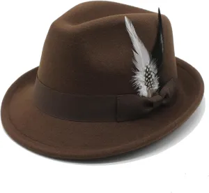 LIDHAY Classic Fedora Hats for Men & Women Vintage Style Short Brim Felt Hat Panama Fedora Hats with Bands