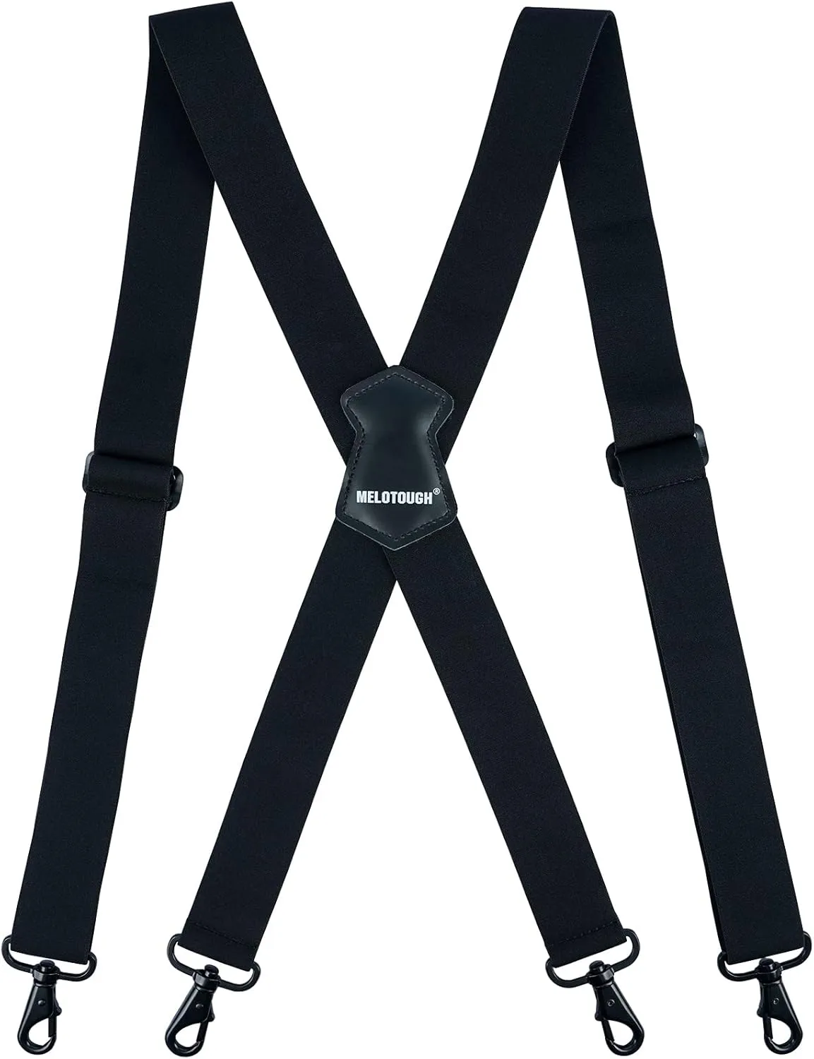 MELOTOUGH Men's Suspender 1.5/2 Inch Wide Suspenders Full Elastic X Back Suspender with Snap Hooks