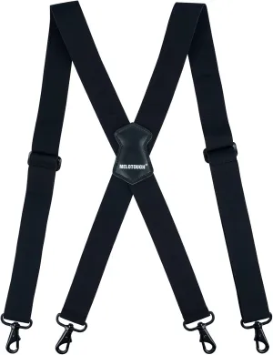 MELOTOUGH Men's Suspender 1.5/2 Inch Wide Suspenders Full Elastic X Back Suspender with Snap Hooks