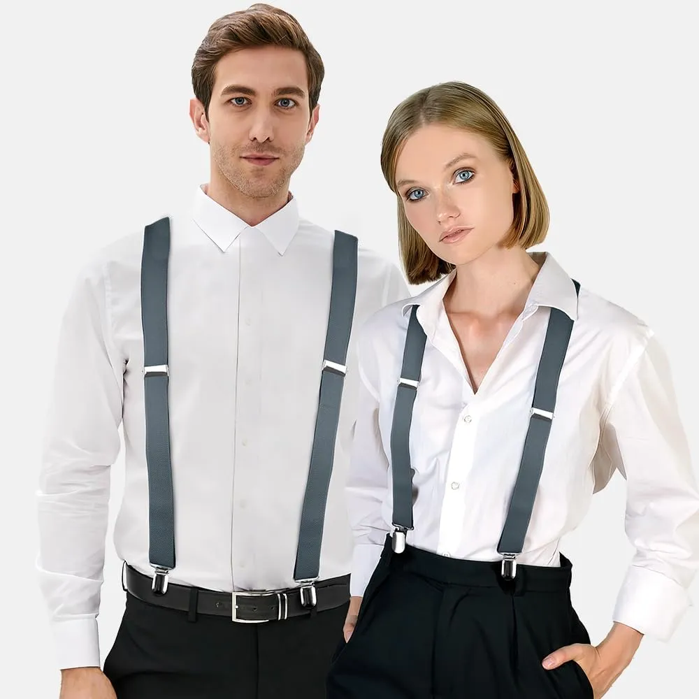 Men's Adjustable Suspenders with Elastic Straps Y-Back,Hiking Suspenders Under Clothes