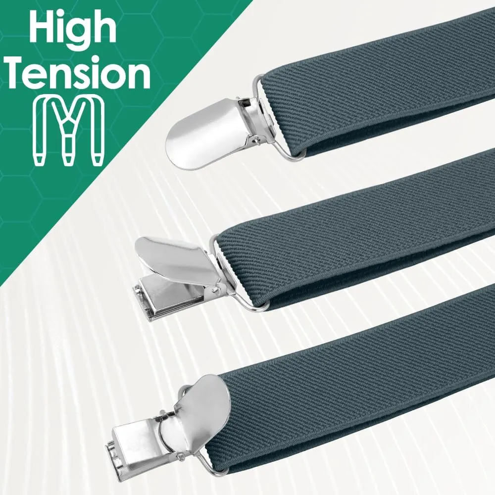 Men's Adjustable Suspenders with Elastic Straps Y-Back,Hiking Suspenders Under Clothes
