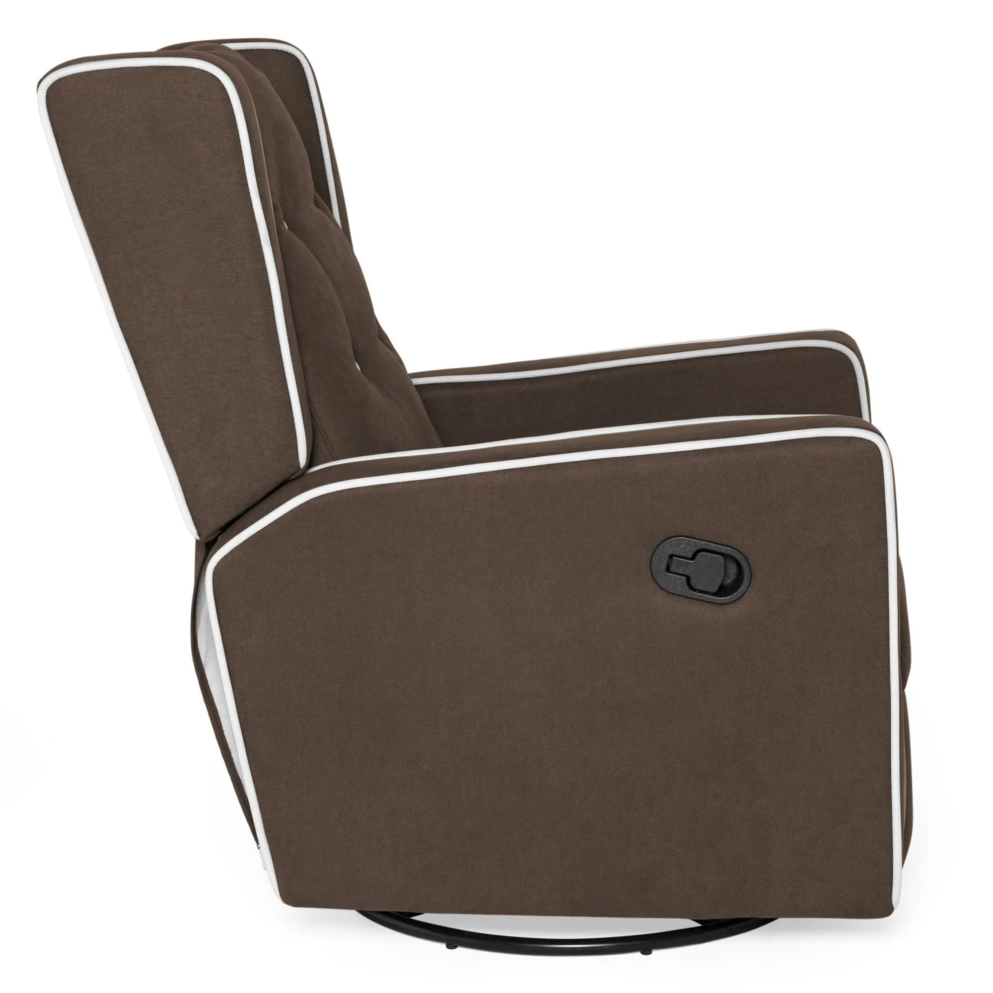 Mid-Century Modern Velvet Upholstered Swivel Recliner Lounge Rocking Chair