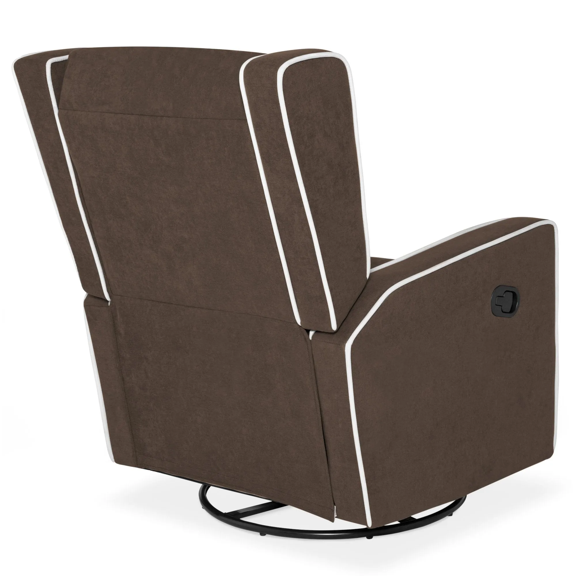 Mid-Century Modern Velvet Upholstered Swivel Recliner Lounge Rocking Chair