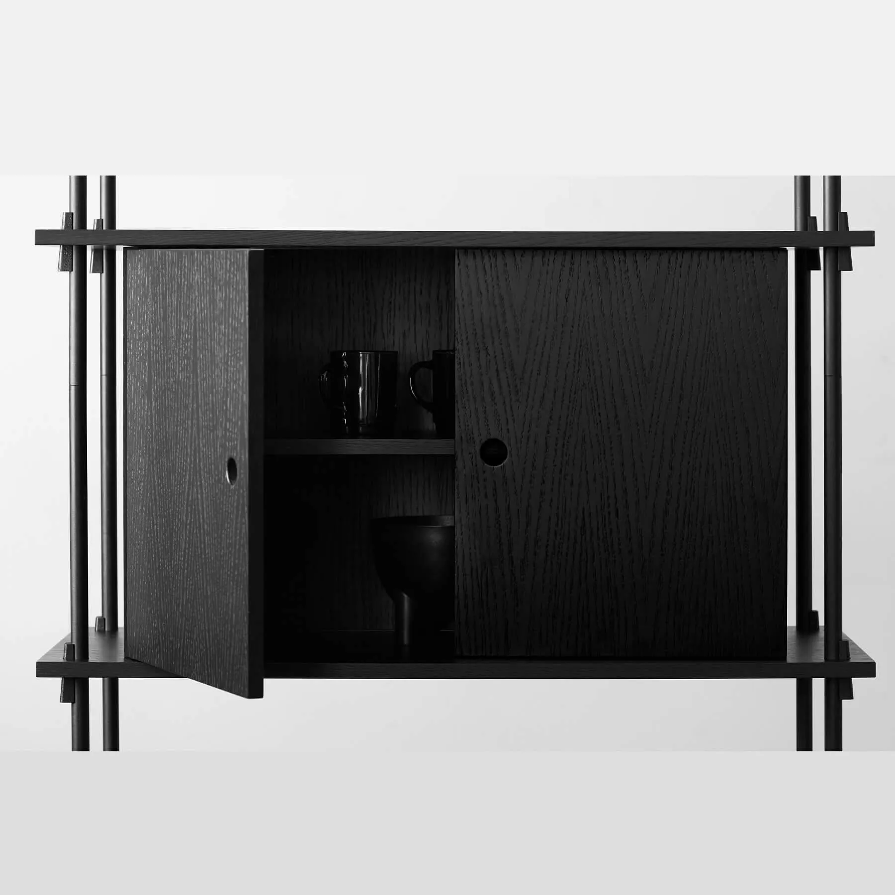MOEBE double shelving system with cabinet