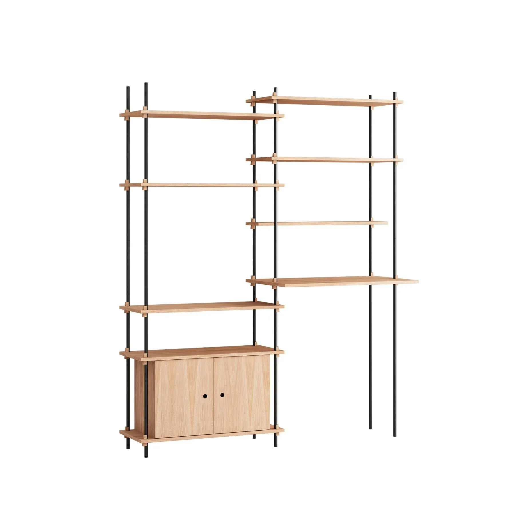 MOEBE double shelving system with cabinet