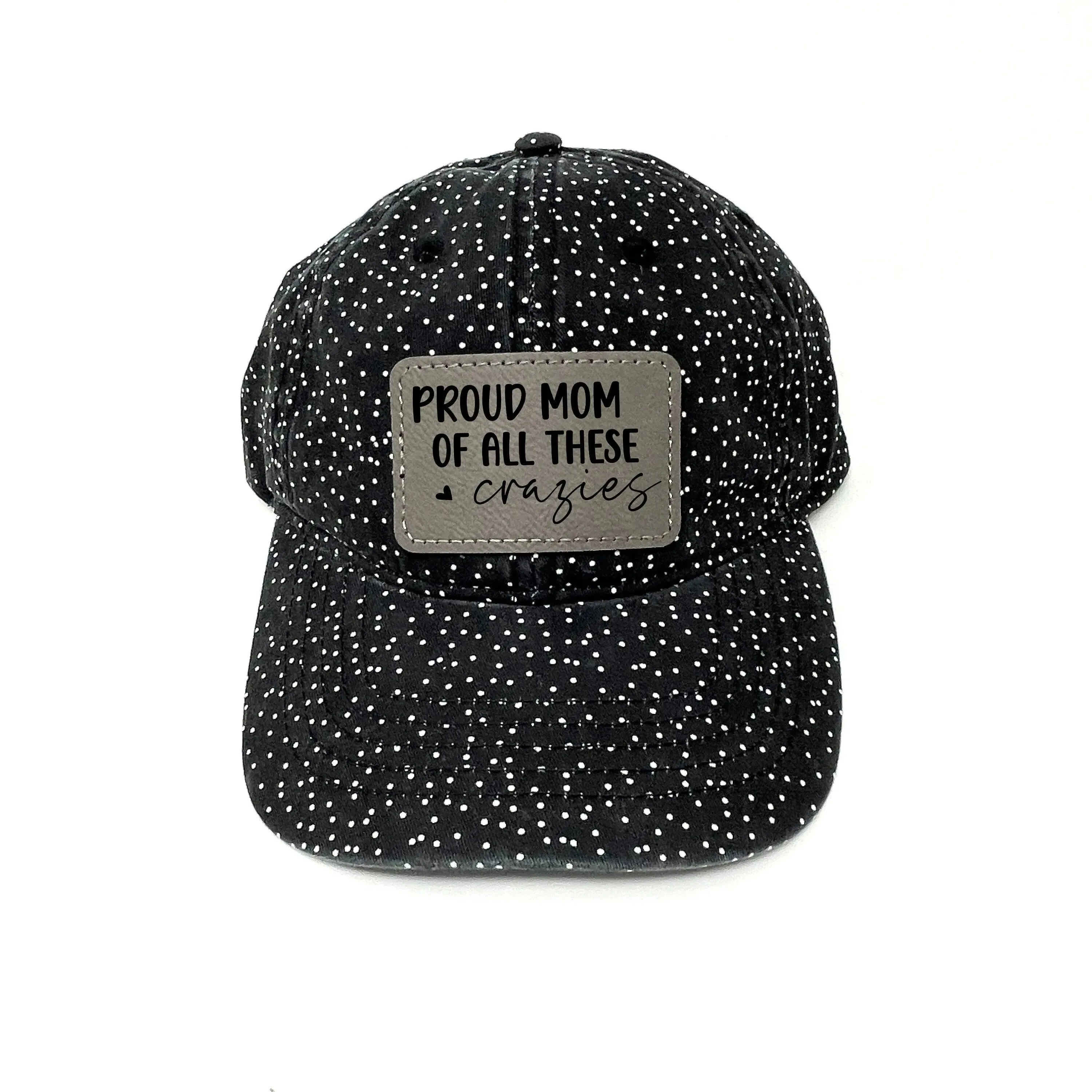 Mom Hat -  leather patch hat - Leopard Pattern trucker baseball cap - ponytail hats for women - Gift for Mom - mama hat