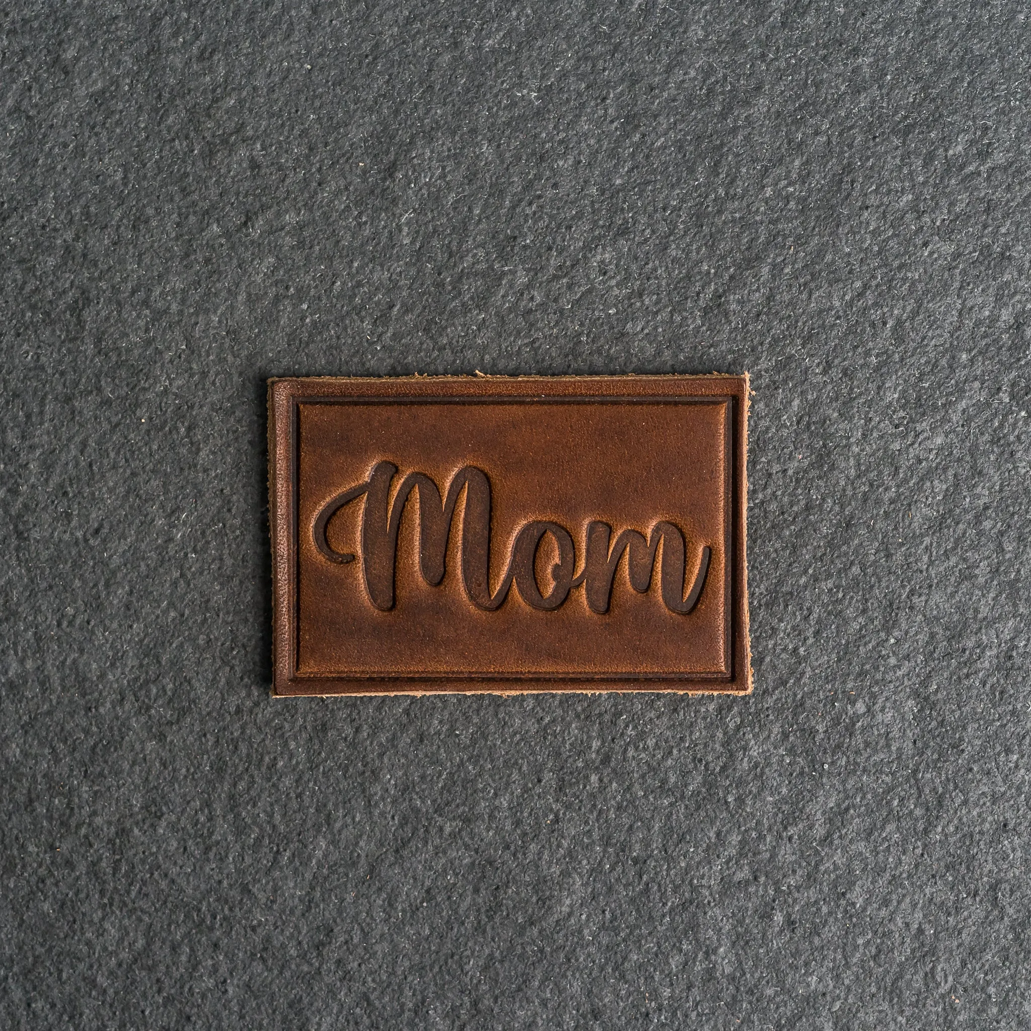 Mom Leather Patches with optional Velcro added