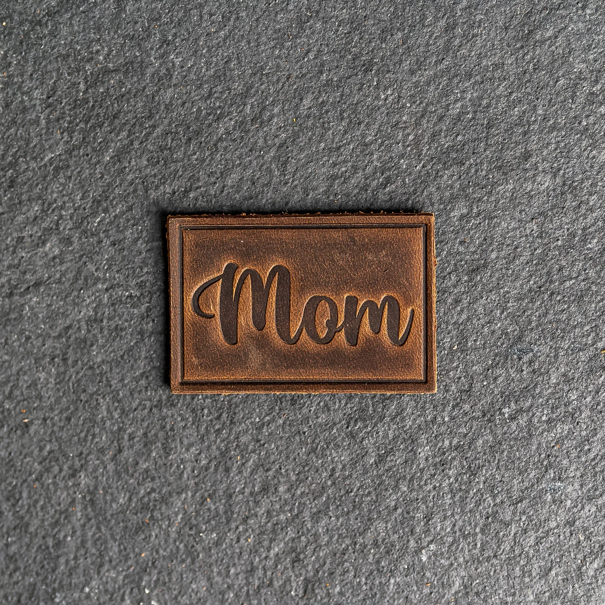 Mom Leather Patches with optional Velcro added