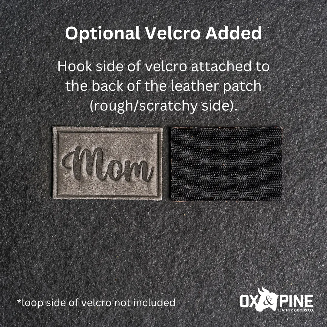 Mom Leather Patches with optional Velcro added