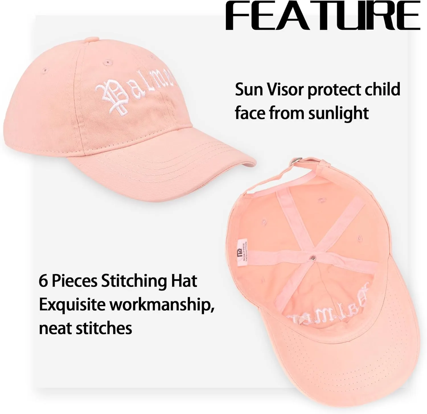 MT WORLD Toddler Baseball Hat Personalized Toddler Baseball Cap Soft Sun Hat Baby Trucker Hats for 2-6 Years Old Boys Girls