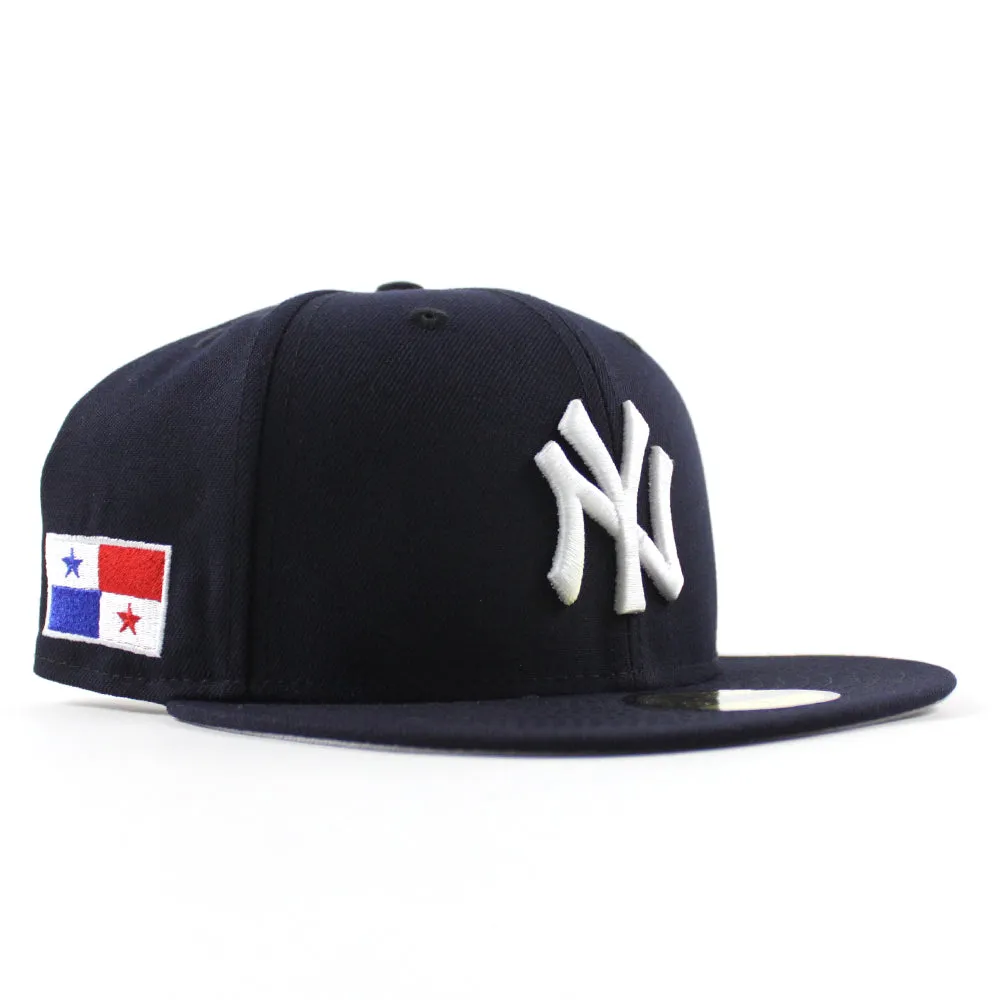 New York Yankees PANAMA New Era 59Fifty Fitted Hat (Navy Gray Under Brim)