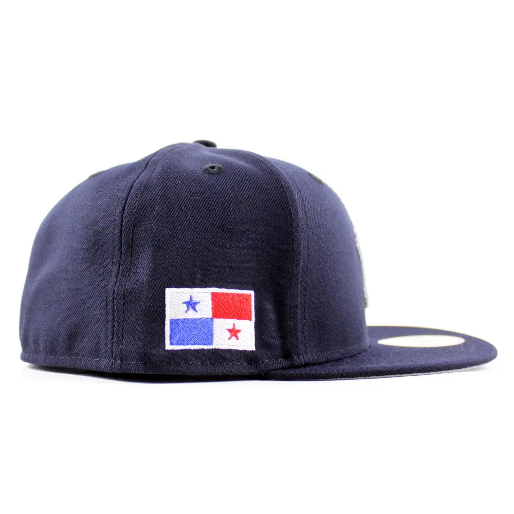 New York Yankees PANAMA New Era 59Fifty Fitted Hat (Navy Gray Under Brim)