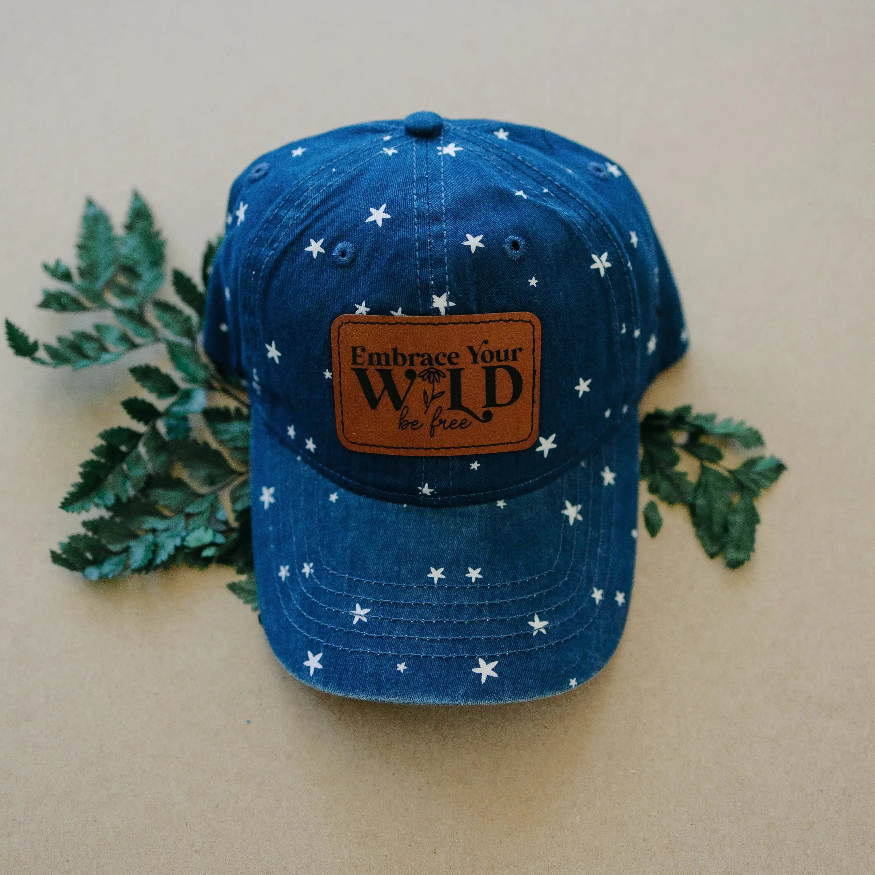 Outdoor leather patch hat Nature gifts for her Trucker baseball cap Ponytail hat hiking bachelorette gift for women camping hat