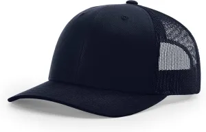 Richardson Unisex 112 Trucker Adjustable Snapback Baseball Cap, Solid Navy, One Size Fits Most