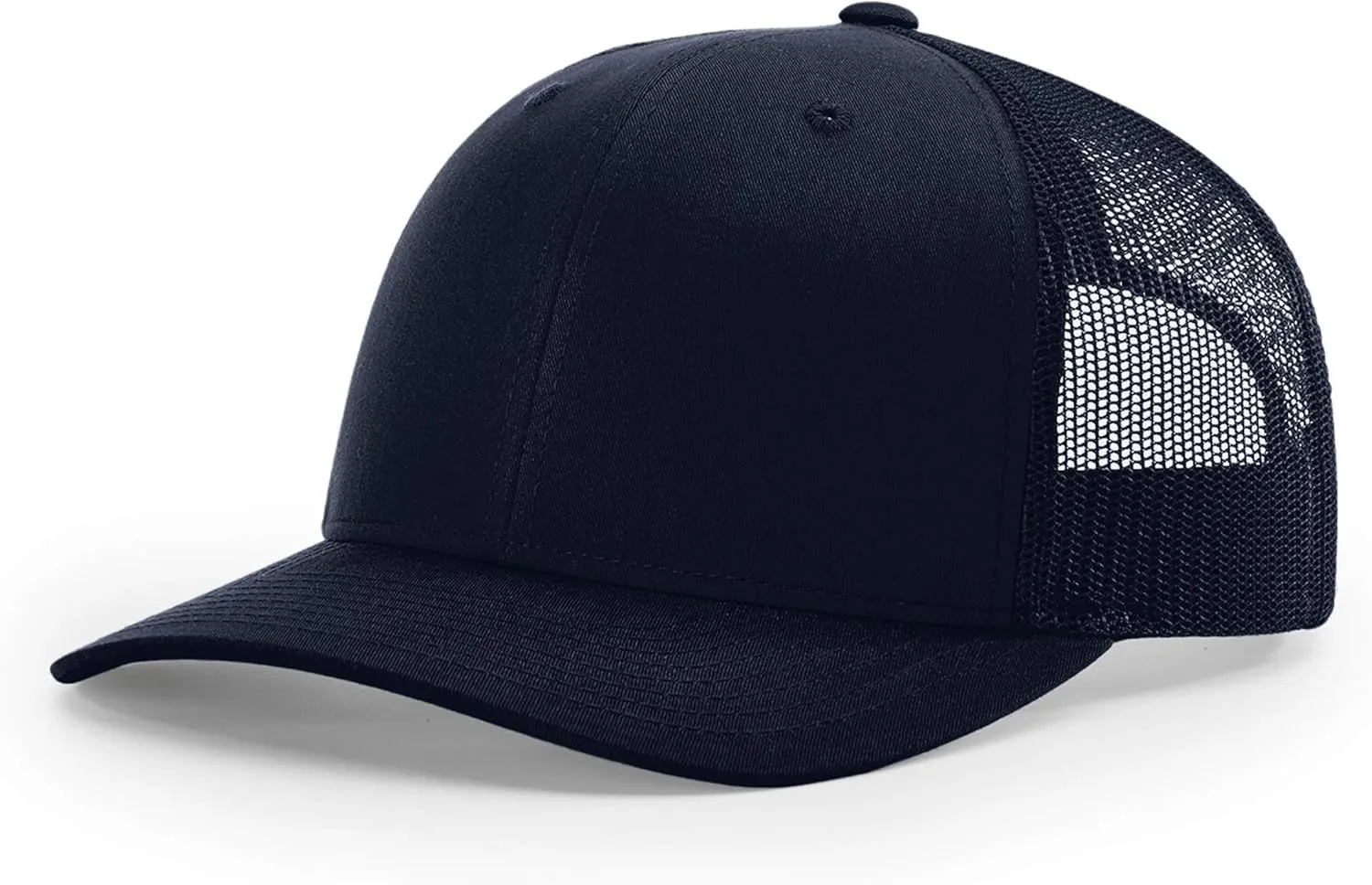 Richardson Unisex 112 Trucker Adjustable Snapback Baseball Cap, Solid Navy, One Size Fits Most