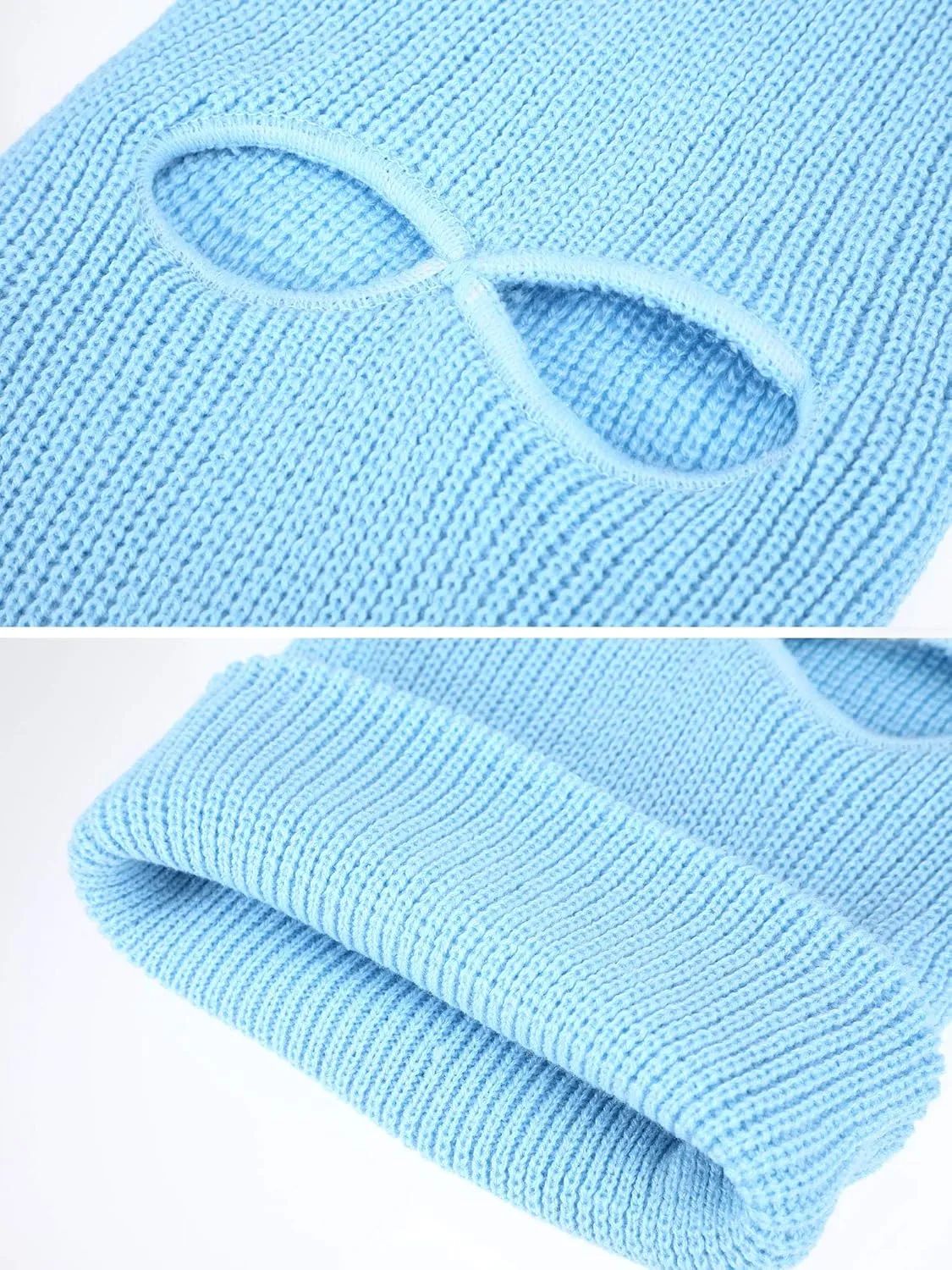 SATINIOR 2-Hole Knitted Ski Mask Full Face Mask Cover Neck Gaiter Winter Balaclava Warm Knit Beanie for Outdoor Sports