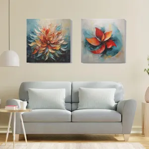 SCPmarts Wall Paintings for Home Decoration | Flower Canvas Painting | Canvas Painting for Wall Decoration | Paintings for Bedroom | Wall Art for Living Room (Flower 2, 12 Inch x 12 Inch)