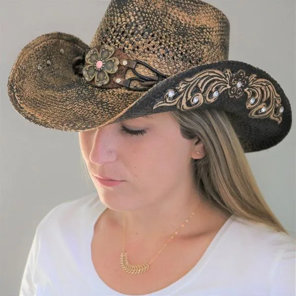Stampede Women's Straw Western Hat - The Bittersweet