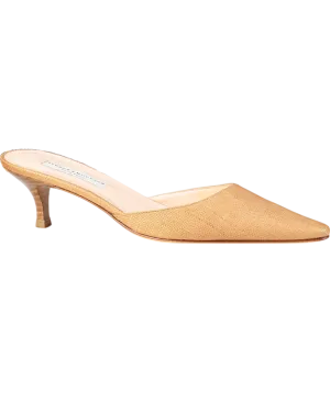 Stubbs & Wootton Brown Panama Luggage Corsini Kitten Heel UK 8 EU 41 👠