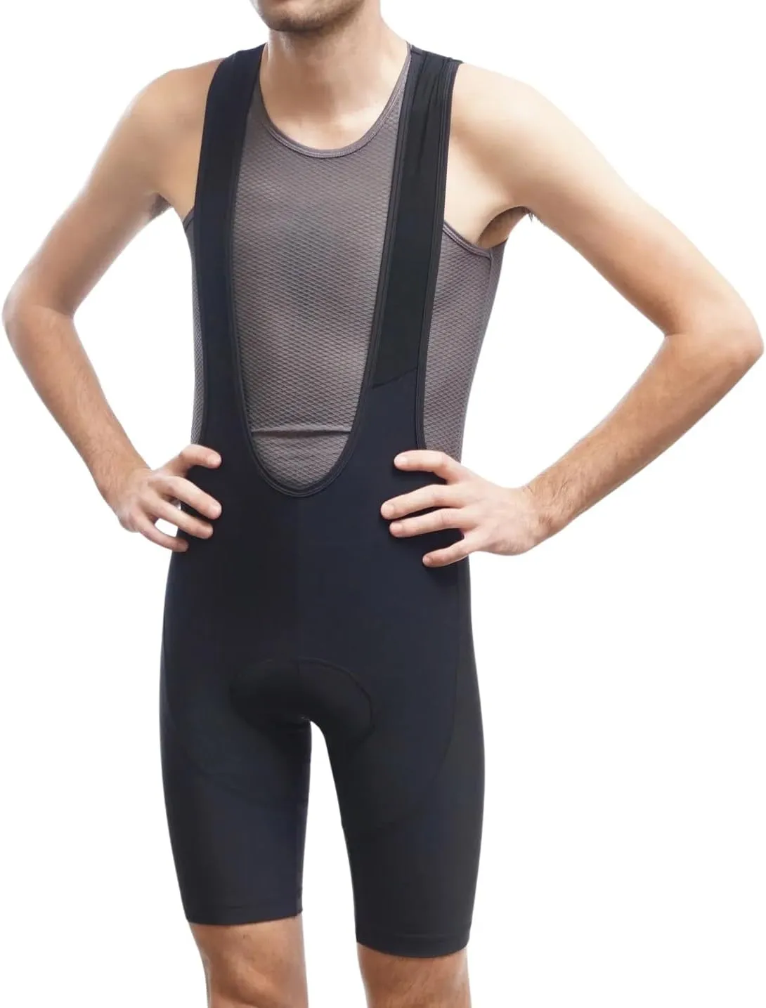 The Black Bibs | Padded Cycling Bibshort for Men | Coolmax Chamois, High-Compression