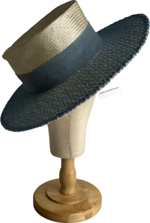 vivien sheriff Blue Spin Wheel Straw Hat
